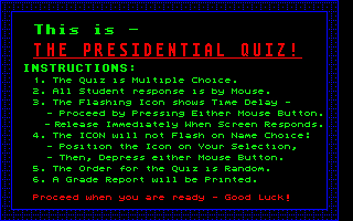 Presidential Quiz (The) atari screenshot